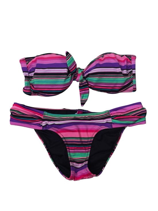 Victoria's Secret Other - Victoria's Secret Multicolor Pink Purple Striped Bikini Set Top Small Bottom XS